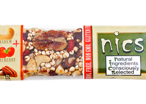Roher Powerriegel mit CASHEW, GOJI UND PEKANNUSS “Nics”, 40 g