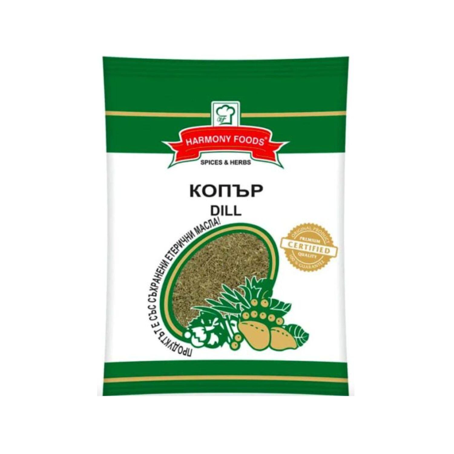 Bulgarische Dillspitzen gerebelt | Ideal für Gurkensuppe, Kartoffelsalat und Fischgerichte Harmony Foods, 15g - 2